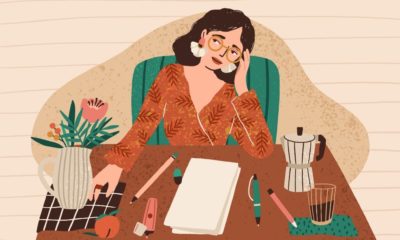 Woman with writer's block
